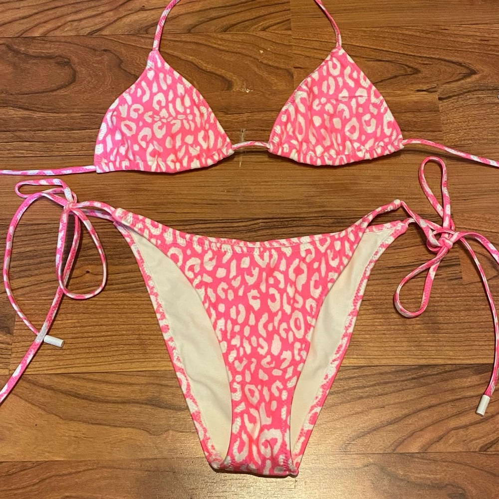 Triangl Vinca Pink Leopard Bikini XS